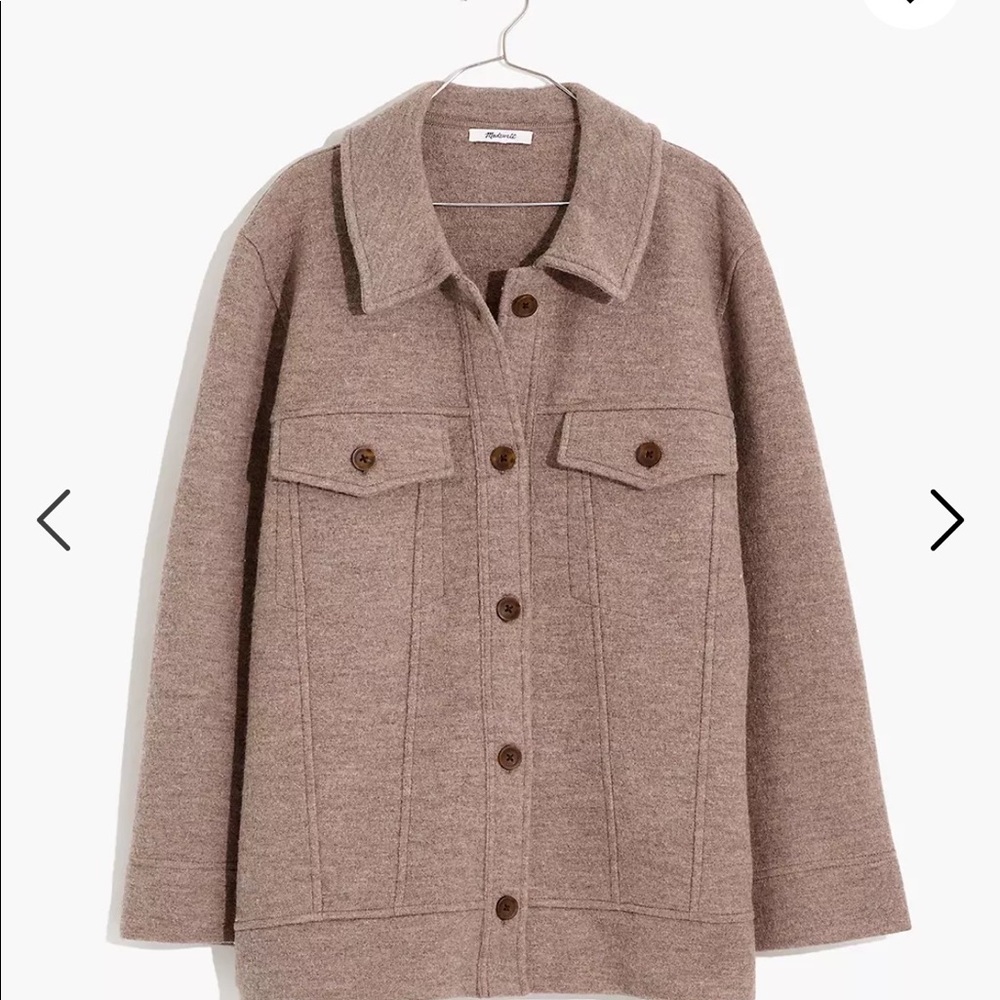 Madewell Boiled Wool Bridgman Sweater-Jacket SMALL